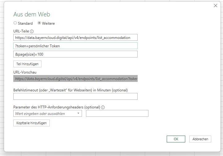 Dialogfenster Aus dem Web & "Teil hinzufügen"
