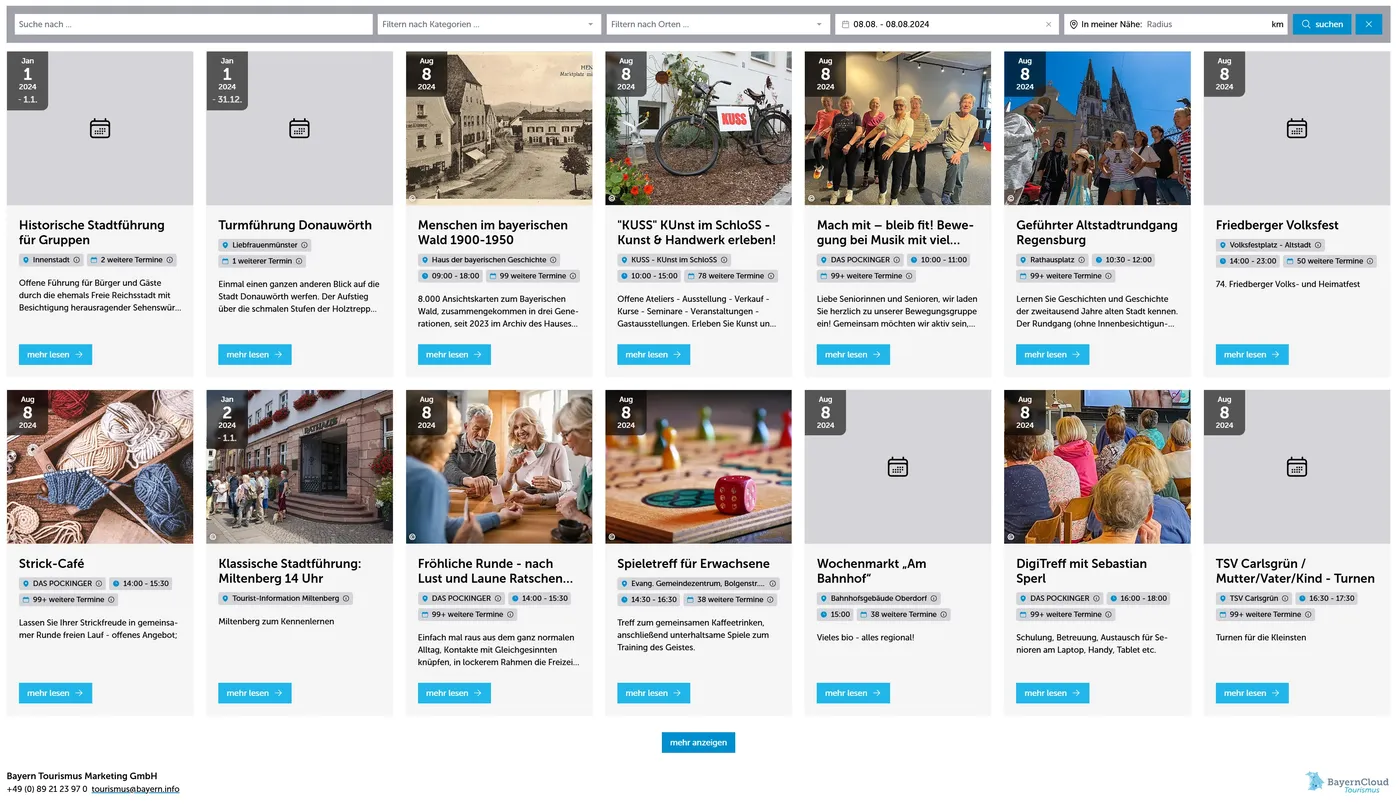 Veranstaltungswidget Beispiel